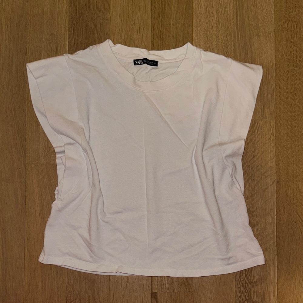 Zara White Muscle Tee for Women